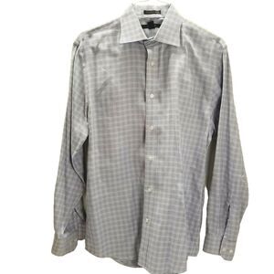 EXPRESS Light Blue Premium Italian Fabric Classic Fit Mens Dress Shirt Large